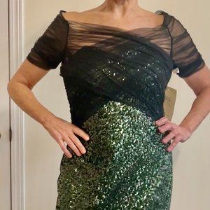 Green and Black Badgley Mishcka Dress